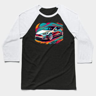 Tesla Model S Baseball T-Shirt